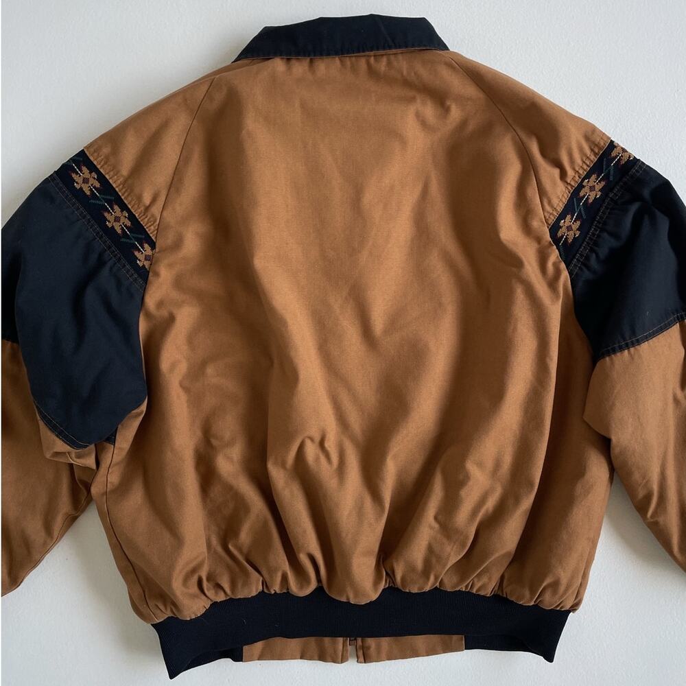 Vtg 90s Canyon Guide Outfitters Bomber Jacket / 2XL Blanket Lined Western Floral - Picture 5 of 11
